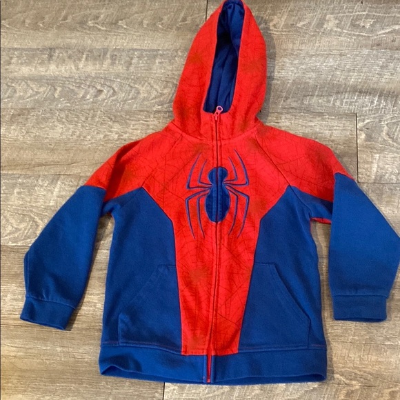 Spiderman Red and Blue Kids Costume Hoodie - Picture 2 of 7